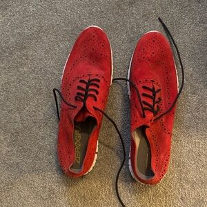 Cole Haan Red Suede Oxfords